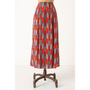 Mara Hoffman Red Silk Arrow Feather Skirt 0